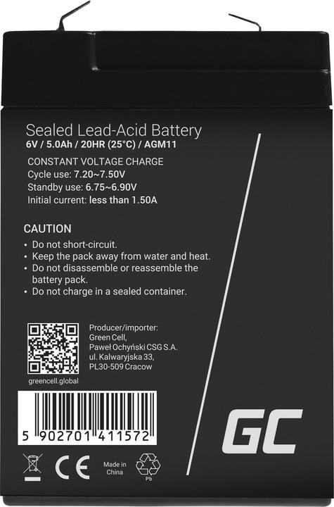 Produktbild GreenCell AGM11 (6 V, 5 Ah)