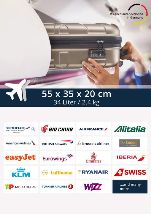 Actual product image Suitline Handgepäck Hartschalen-Koffer (34 l, Hand luggage (up to 50 litres))