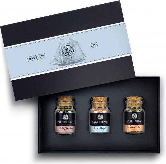 Produktbild Ankerkraut Gewürze Geschenkset Gewürze «Traveller Box» 3 Korkengläser (1375 g)