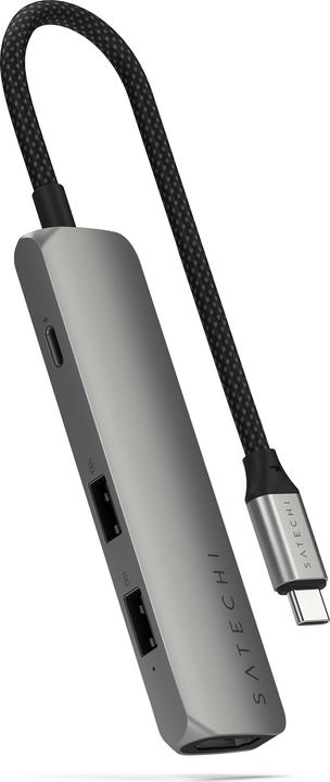 Actual product image Satechi Slim 4 Multiport Hub Space Grey (USB-C, 4 Ports)