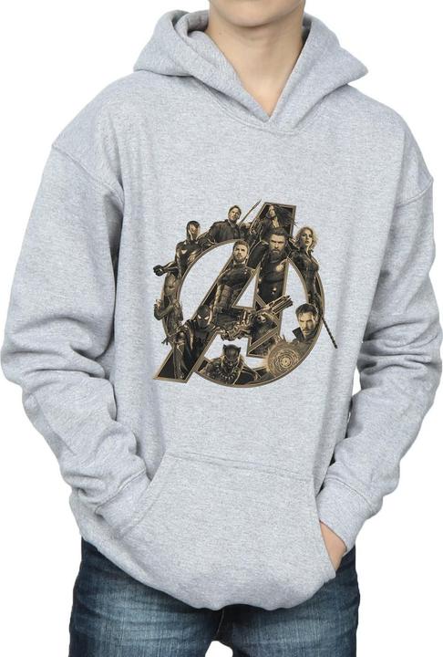 Immagine prodotto Avengers Infinity War Logo Felpa con Cappuccio Ragazzi (140, 146)