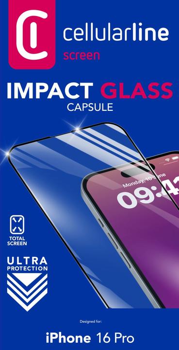 Produktbild Cellularline Impact Glass Capsule (1 Stück, Apple iPhone 16 Pro)