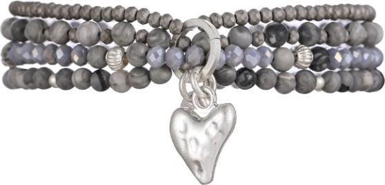 Andreani Armband aus echtem Picasso Jaspis mit Herzanhänger von (19 cm)