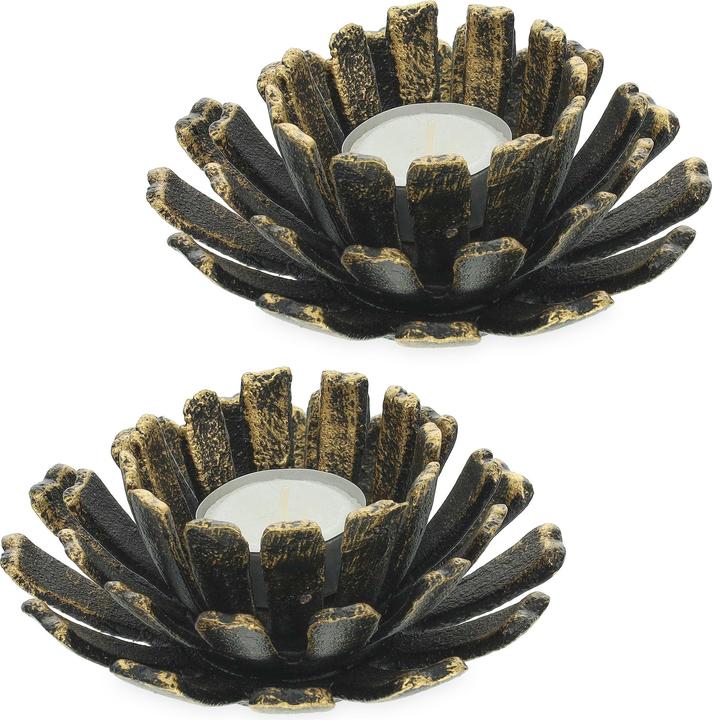 Relaxdays Candle Holders (2 x, 13.5 x 13.5 x 6 cm)