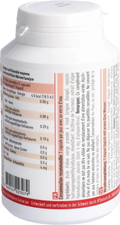 Nutritional values and ingredients Novaxanthine Astaxanthin (90 Piece, Capsules, 94 g)