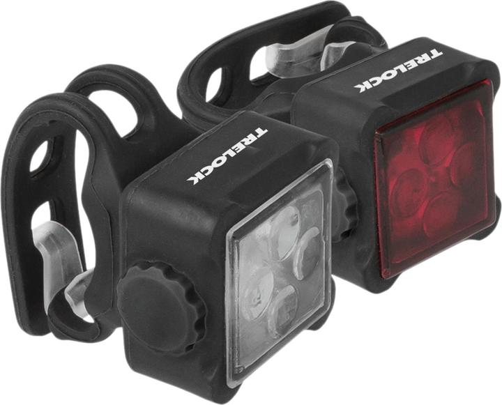 Trelock Lighting set LS 260 FRONT/REAR SQUARELINE 4 LED