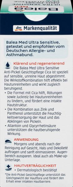 Actual product image dm Balea Med Ultra Sensitive Anti-Pimple (50 ml, 24h cream)