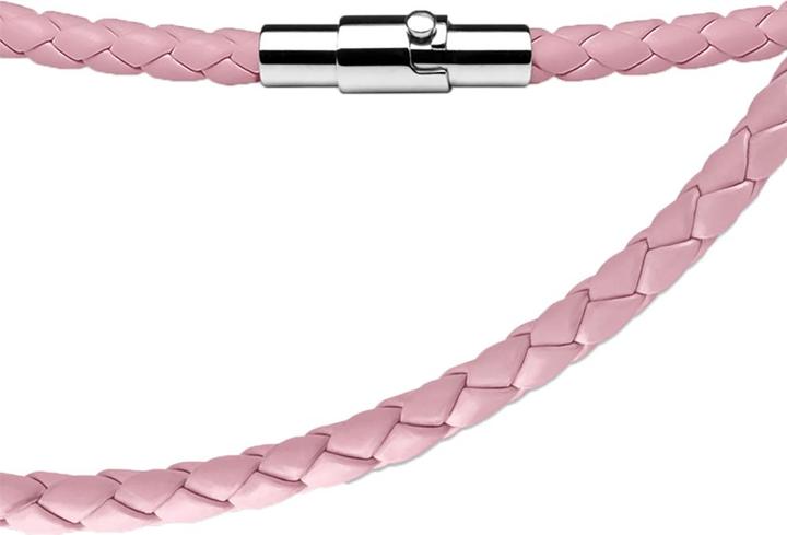 Star Piercing Kette geflochten dünn pink (Kunstleder, ohne Messing)