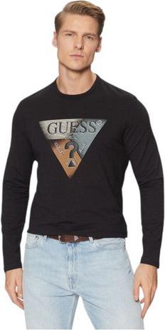 Produktbild Guess Herren T-Shirt Langarm Ls Triangle Schwarz (L)