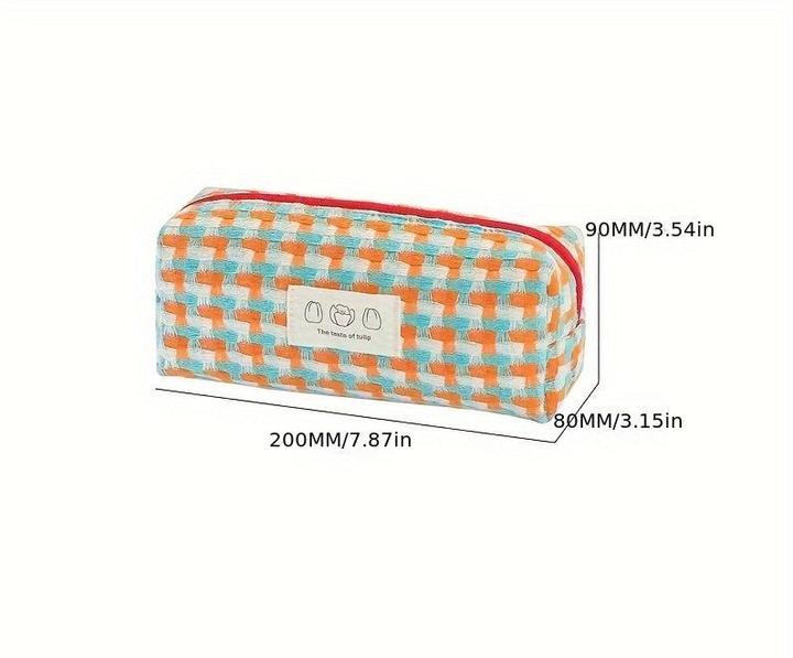 Image du produit Only-Bags.Store arc-en-ciel tressé papeterie sac lavable Pencil Case boîte de papeterie grande capacité