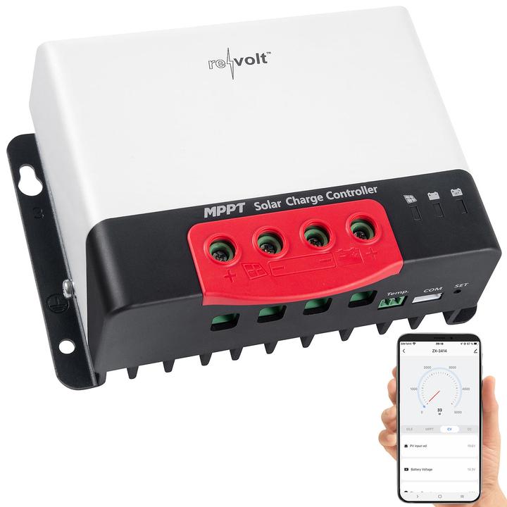 Produktbild Revolt MPPT-Solarladeregler für 12/24 V, bis 20 A / 520 W, Bluetooth und App