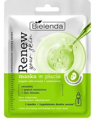 Bielenda Renew Your Skin Nourishing Sheet Mask With Ceramides And Snail Mucus