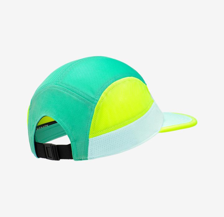 Immagine prodotto Kiprun Cappello da corsa con cappuccio a punta unisex a 5 pannelli - turchese/giallo