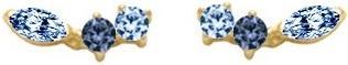 Passion Ohrringe Aus 9 Kt Gold - Zirkonia - S. Saphir