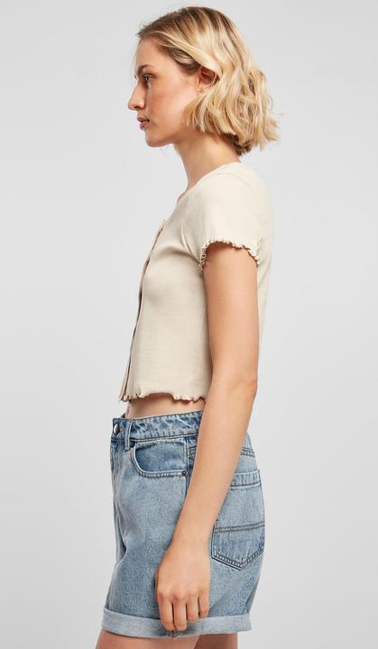 Actual product image Urban Classics Ladies Cropped Button Up Rib Tee - 12114 (4XL)