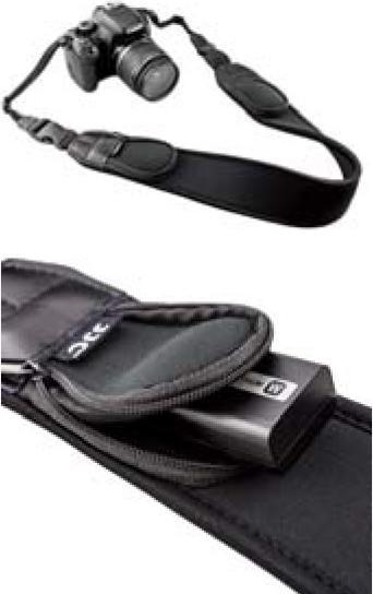 Image du produit JJC Sangle de cou en néoprène avec clip et poche (Ceinture ventrale)