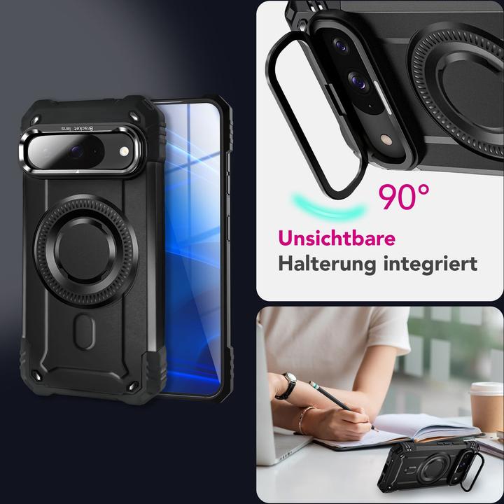 Image du produit Nalia Granite - Schlagfeste Panzer Hülle mit MagSafe & Kamera Standfuss - Military Cover (Google Pixel 9)
