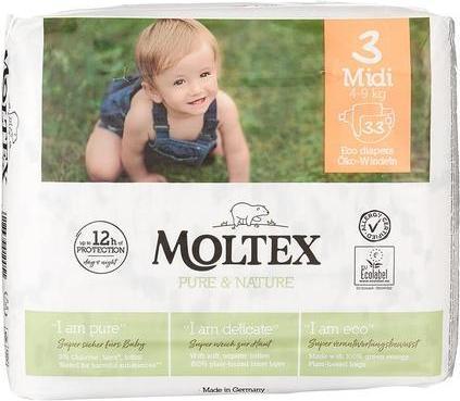 Moltex Öko Couches écologiques, Midi (4-9 kg) (Taille 3, 33 pièce(s))