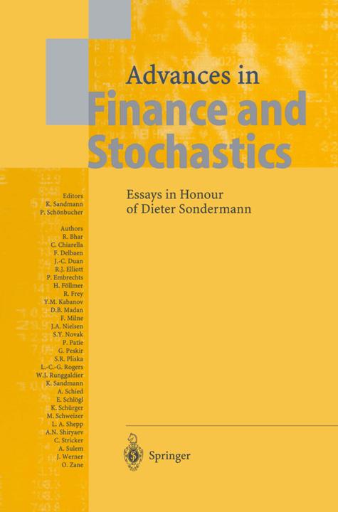 Produktbild Advances in Finance and Stochastics (Klaus Sandmann, Phillip J. Schönbucher, 2010)
