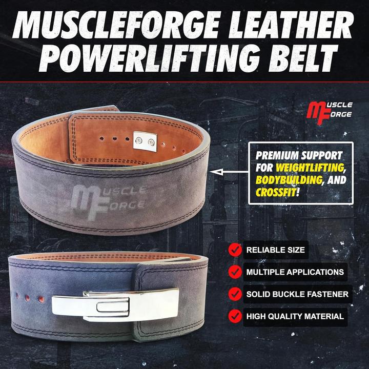 Actual product image Muscle Forge Powerlifting-Gürtel mit Stahlschnalle