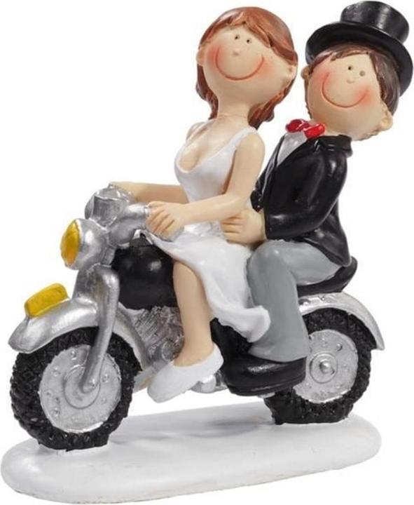 Produktbild Hobby Fun Mini-Figur Hochzeitspaar auf Motorrad 8.5 cm