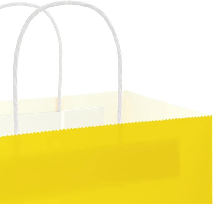 Image du produit VidaXL Sacs en papier kraft 50 pcs. avec anse jaune 32x12x42 cm Sac en papier (Pochette cadeau, 50 x)