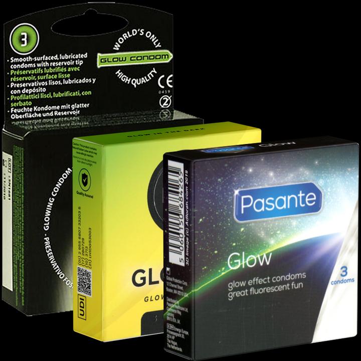 Produktbild Kondomotheke Glow Mix Nr.1 - 3x3 Leuchtkondome für mehr Fun im Dunkeln (9 Stk.)