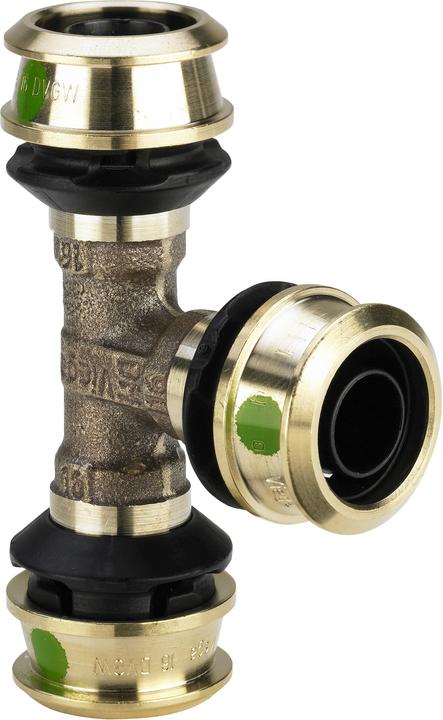 Viega Raxofix T-Stück mit SC-Contur, Modell 5318, Rotguss, 25 mm x 20 mm x 25 mm (T-Verbindung)