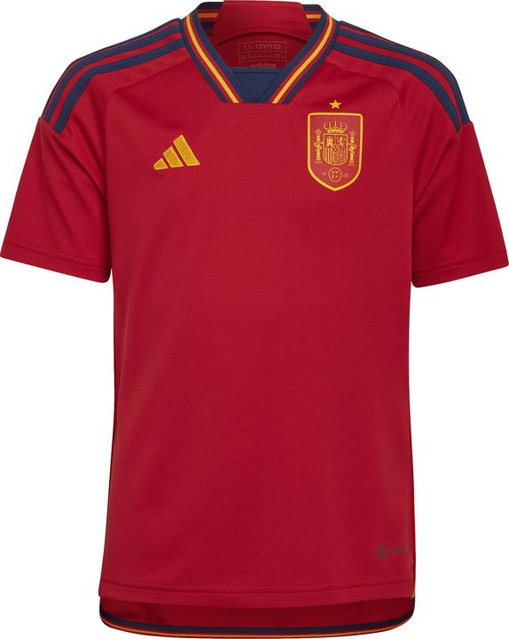adidas Spanien, Jungen Trikot, Saison 2022/23 Offizielle Heimtrikot, 128 EU (128)