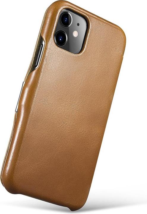 Image du produit iCarer iPhone 11 - Luxury Series Echtleder Flip Case Kastanienbraun (RIX1108-GG) (Apple iPhone 11)
