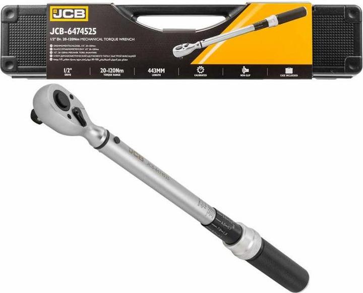 Productafbeelding JCB Momentsleutel 1/2" 20-120 Nm (1/2", 20 Nm, 120 Nm)