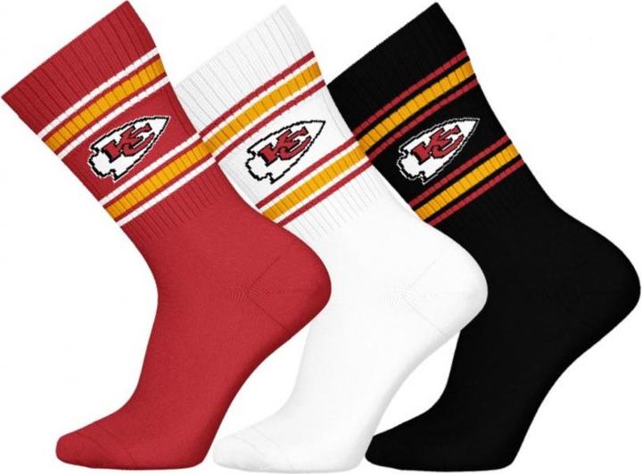 Barefoot Kansas City Chiefs 3pk Crew Socks - Grösse 39-42 (39 - 42)
