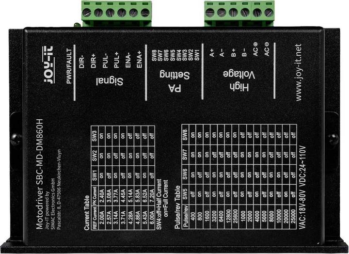 Image du produit Joy-it Pilote de moteur pas à pas SBC-MD-DM860H (Moteur)