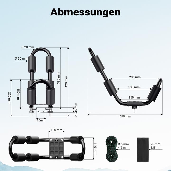 Produktbild Wiltec Kajakhalter Dachträger 2 Stk. Bootsträger Kanuhalter Kajakträger Kajak Boot