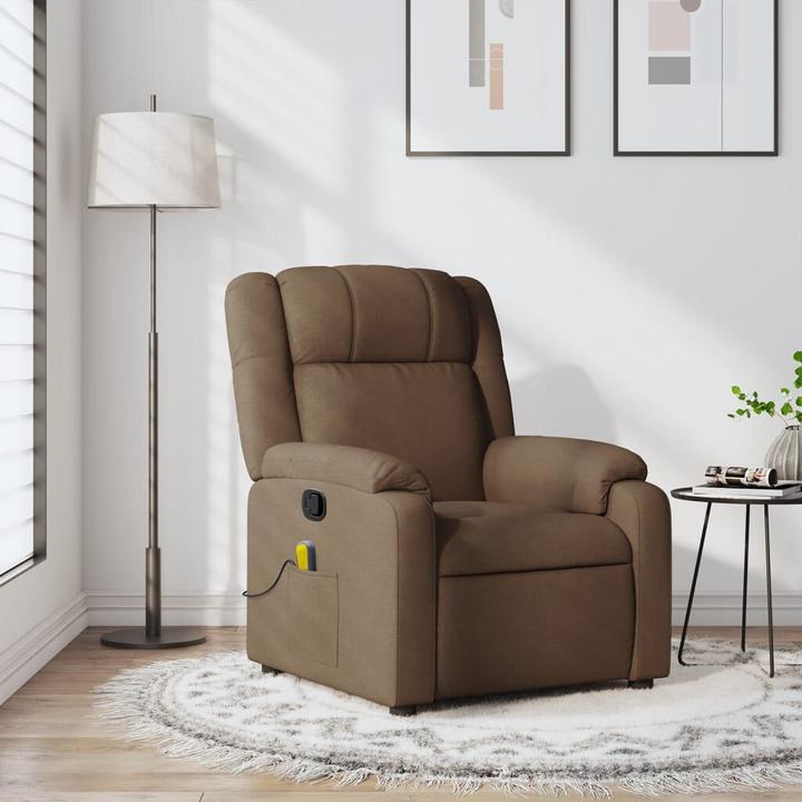 VidaXL Massagesessel Braun Stoff,Farbe: Braun,Material: Stoff (100