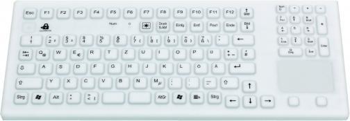 Produktbild Gett InduProof TOUCH USB (DE) Silikontastatur IP68 Reinigungsfunktion desinfizierbar Touchpad weiss 10... (DE, Kabelgebunden)