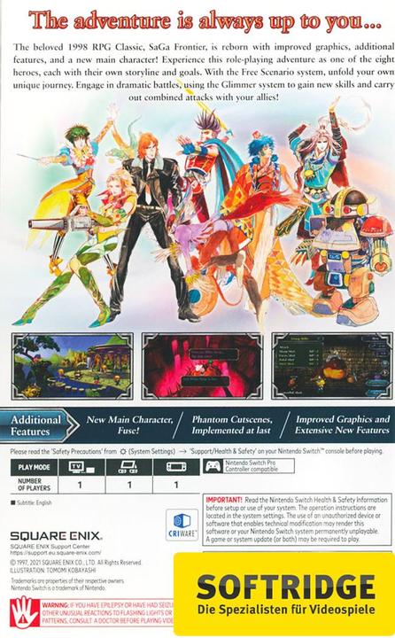 Produktbild Square Enix Saga Frontier Remastered (Switch, Switch Lite, Switch OLED, EN)