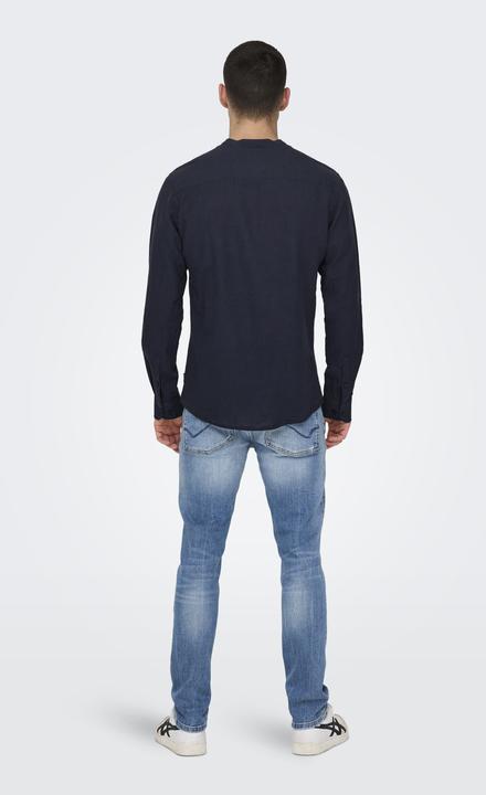 Produktbild Only & Sons Slim Fit Mandarin Kragen Hemd Hemd (L)