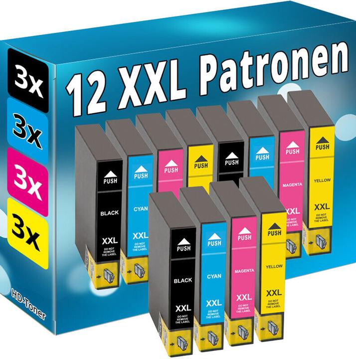 Actual product image Druckfuxx 12x XL PATRONEN für EPSON DX4000 DX8450 DX7000F SX200 SX400 SX405 wifi