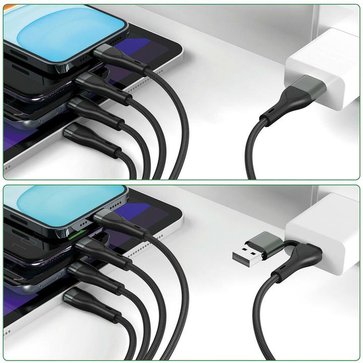 Produktbild 4smarts Multi-Ladekabel 4in2 (1.20 m, USB 2.0, 15 W)