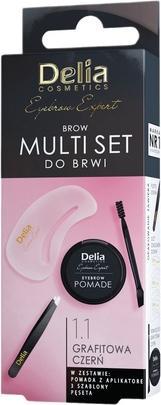 Delia Cosmetics Augenbrauen Multiset Schwarz Brauenpinzette Augenbrauenpomade Schablonen Augenbrauenform Garantie (Körpergel)