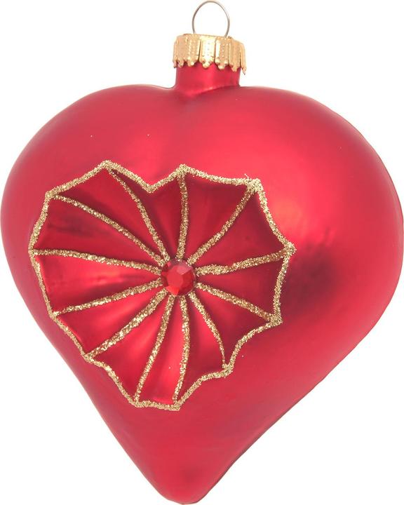 Actual product image Krebs Glas Lauscha Herz - Weihnachtsbaumschmuck aus Glas (1 -part)
