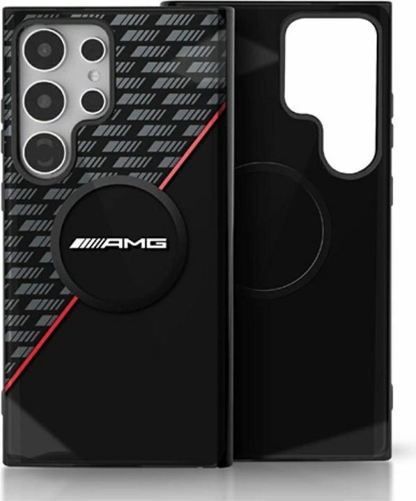 Produktbild Mercedes AMG Double Layer Rhombs MagSafe Case for Samsung Galaxy S25 Ultra - Black/Red (Samsung Galaxy S25 Ultra)