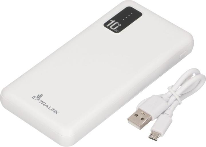 Produktbild Extralink EX.19638 power bank Lithium Polymer (LiPo) White (10000 mAh, 10 W, 37 Wh)