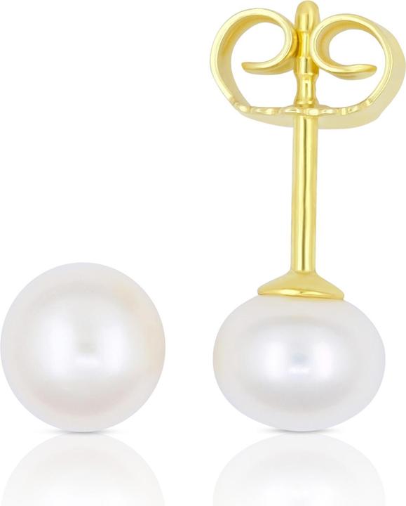 Muau Stud earrings yellow gold 750 freshwater pearl 5.5-6mm (750/18K Gelbgold)
