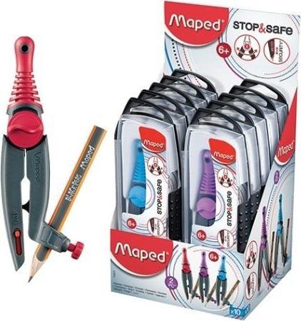 Maped Zirkelkasten Stop & Safe mit Adapterring, sortiert