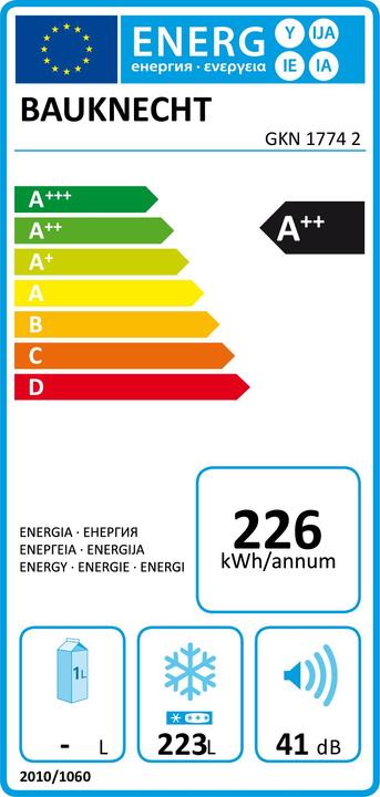 Etichetta energetica Bauknecht GKN 1774 2 (Struttura autonoma, 228 l)