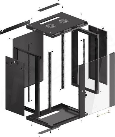 Immagine prodotto Lanberg Rack a muro 19" 15U 600X450mm nero (15 HE, Rack da 19 pollici)