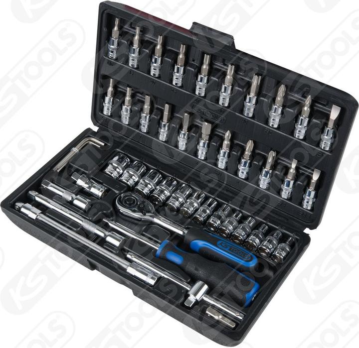 Produktbild KS Tools 1/4" CHROMEplus Steckschlüssel-Satz (14 mm, 12 mm, 13 mm, 10  mm, 11 mm, 8 mm, 9 mm, 5 mm, 4 mm, 7 mm, 6 mm, 3 mm)