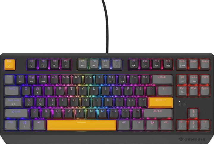 Actual product image Genesis Thor 230 TKL Anchor Gray Positive RGB Outemu Red (US, Cable)